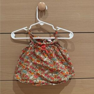 Bonpoint Floral Kids Top with Red and Green Accents